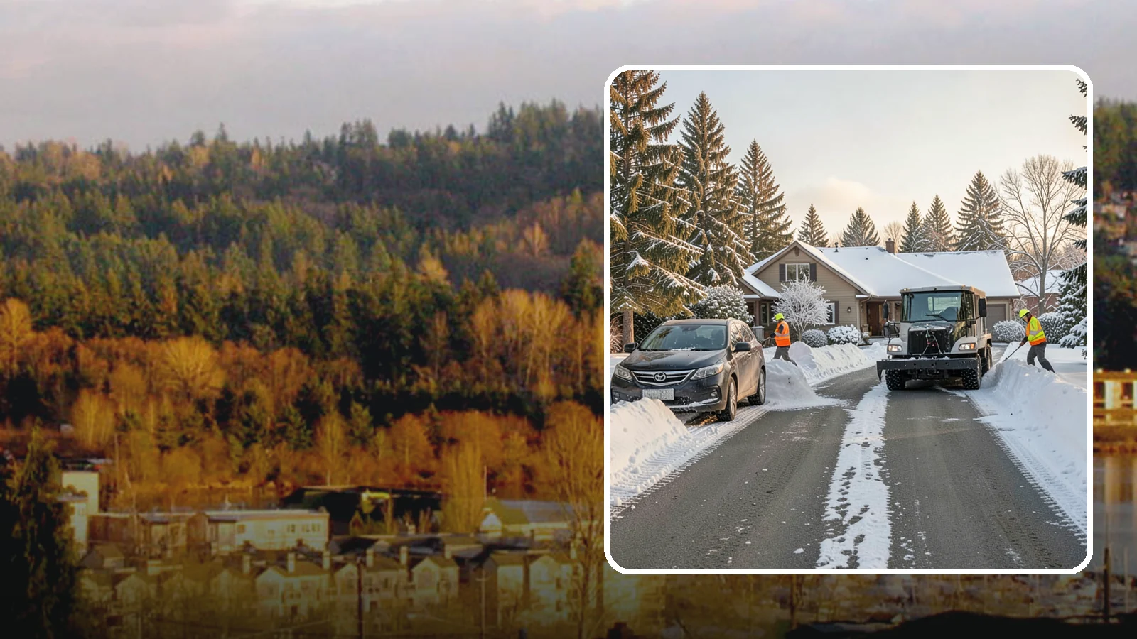 Single-Car Driveway Snow Removal in Kenmore, King County, WA - We clear compact single-car driveways quickly so you can get out the door on a snowy Western Washington morning.