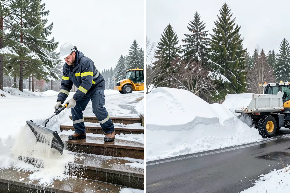 Single-Car Driveway Snow Removal in Kenmore, King County, WA - We clear the driveway to the pavement
