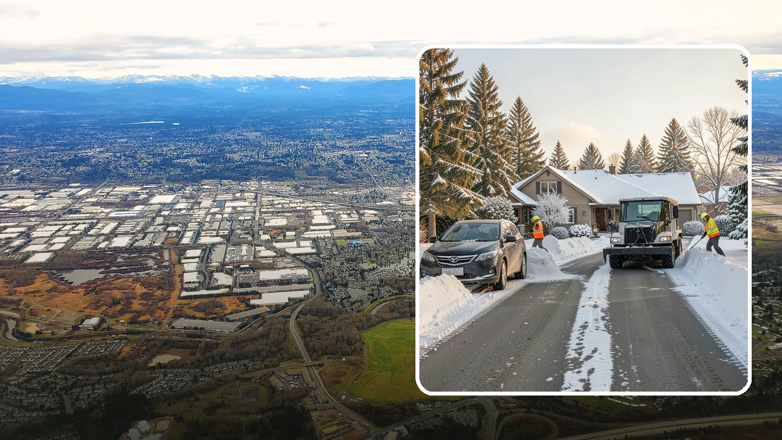 Single-Car Driveway Snow Removal in Kent, King County, WA - We clear compact single-car driveways quickly so you can get out the door on a snowy Western Washington morning.