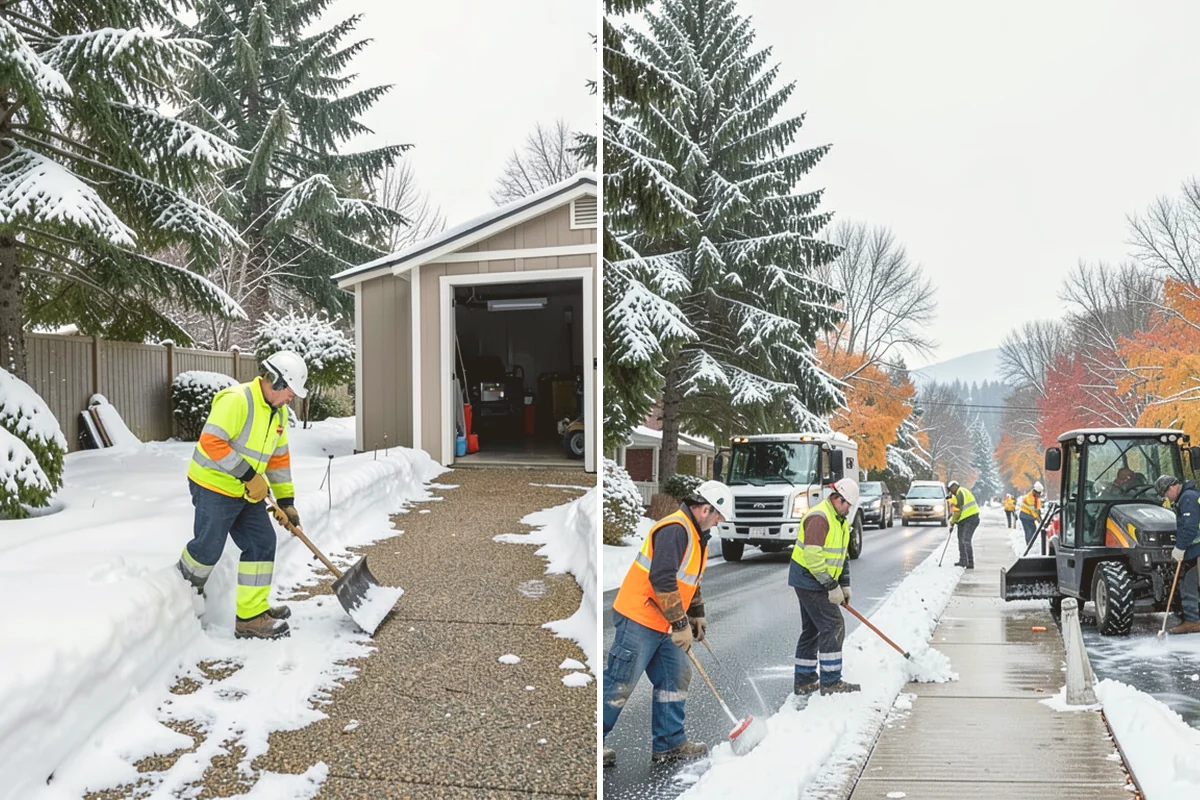 Single-Car Driveway Snow Removal in Kent, King County, WA - We clear the driveway to the pavement