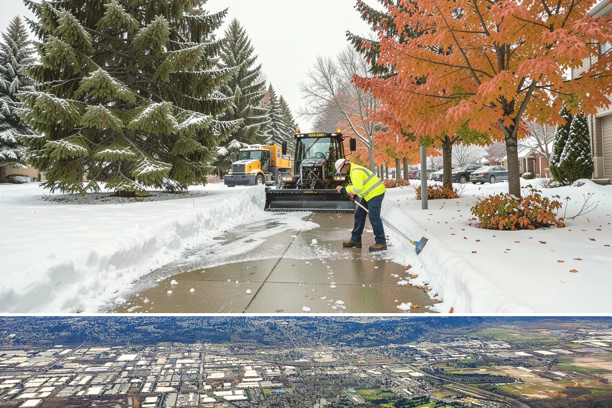 Single-Car Driveway Snow Removal in Kent, King County, WA - Single-car driveway service is in highest demand during lowland snow events from December to February.