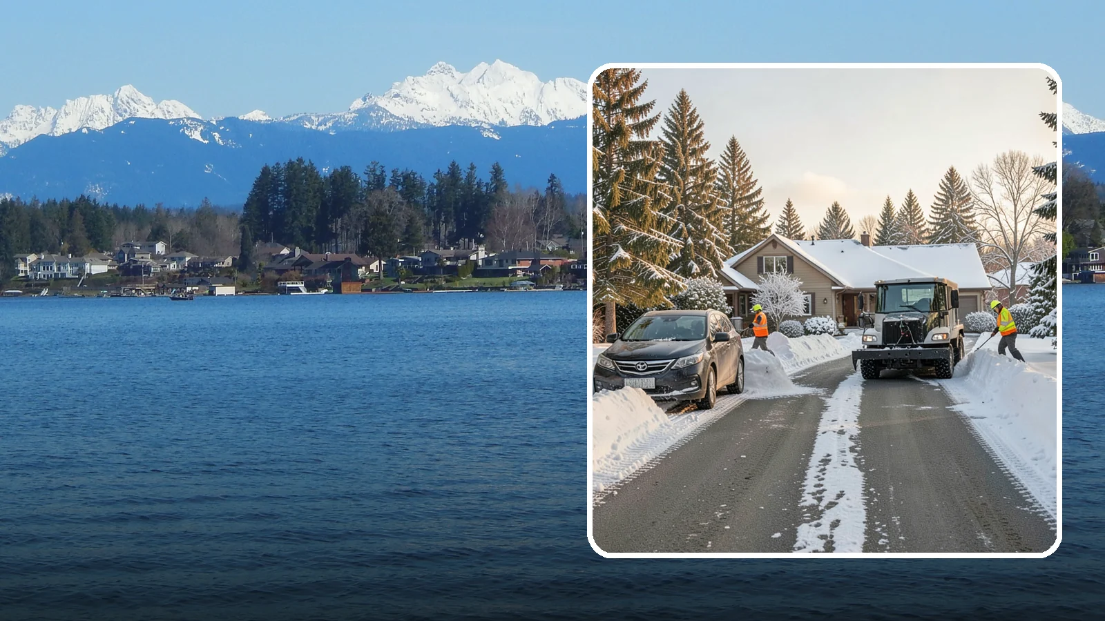 Single-Car Driveway Snow Removal in Lake Stevens, Snohomish County, WA - We clear compact single-car driveways quickly so you can get out the door on a snowy Western Washington morning.