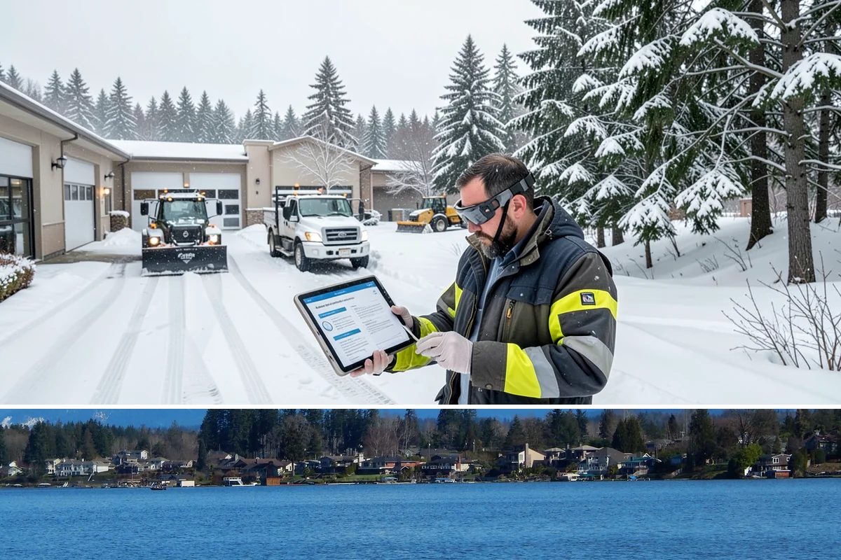 Single-Car Driveway Snow Removal in Lake Stevens, Snohomish County, WA - Single-car driveway service is in highest demand during lowland snow events from December to February.