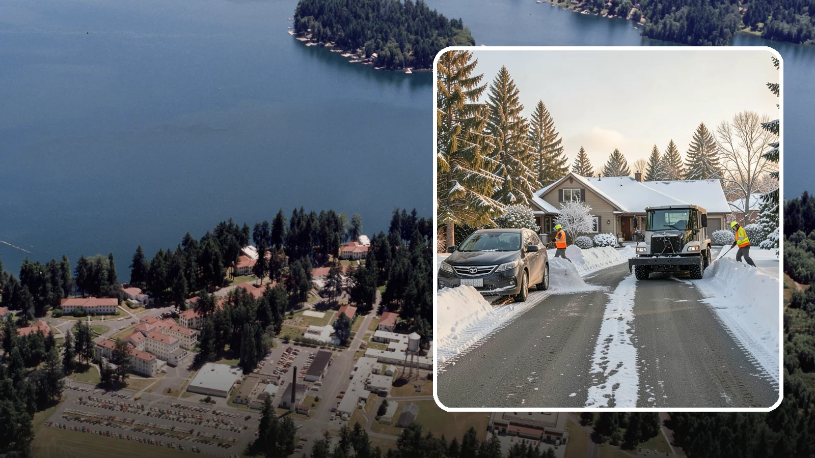 Single-Car Driveway Snow Removal in Lakewood, Pierce County, WA - We clear compact single-car driveways quickly so you can get out the door on a snowy Western Washington morning.