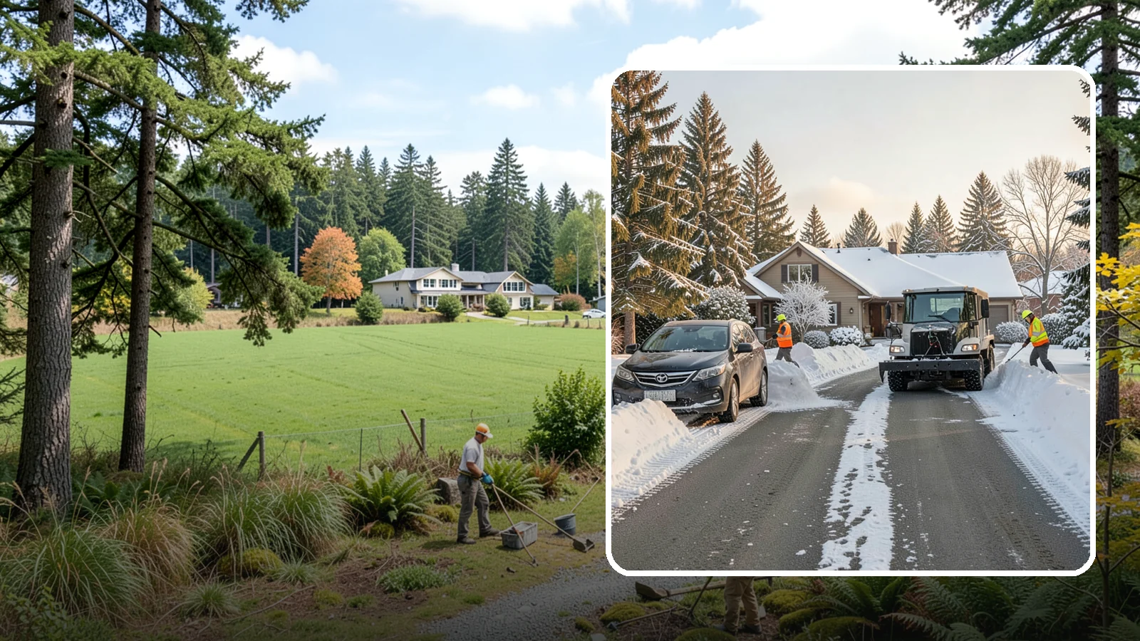 Single-Car Driveway Snow Removal in Lyman, Skagit County, WA - We clear compact single-car driveways quickly so you can get out the door on a snowy Western Washington morning.