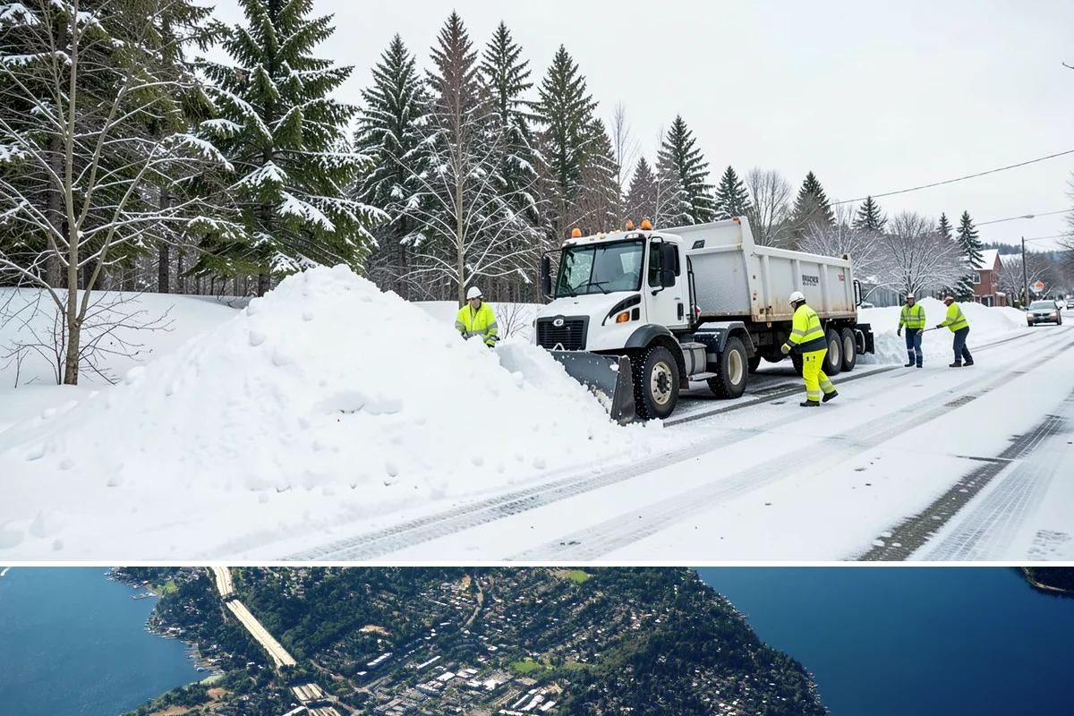 Single-Car Driveway Snow Removal in Mercer Island, King County, WA - Single-car driveway service is in highest demand during lowland snow events from December to February.