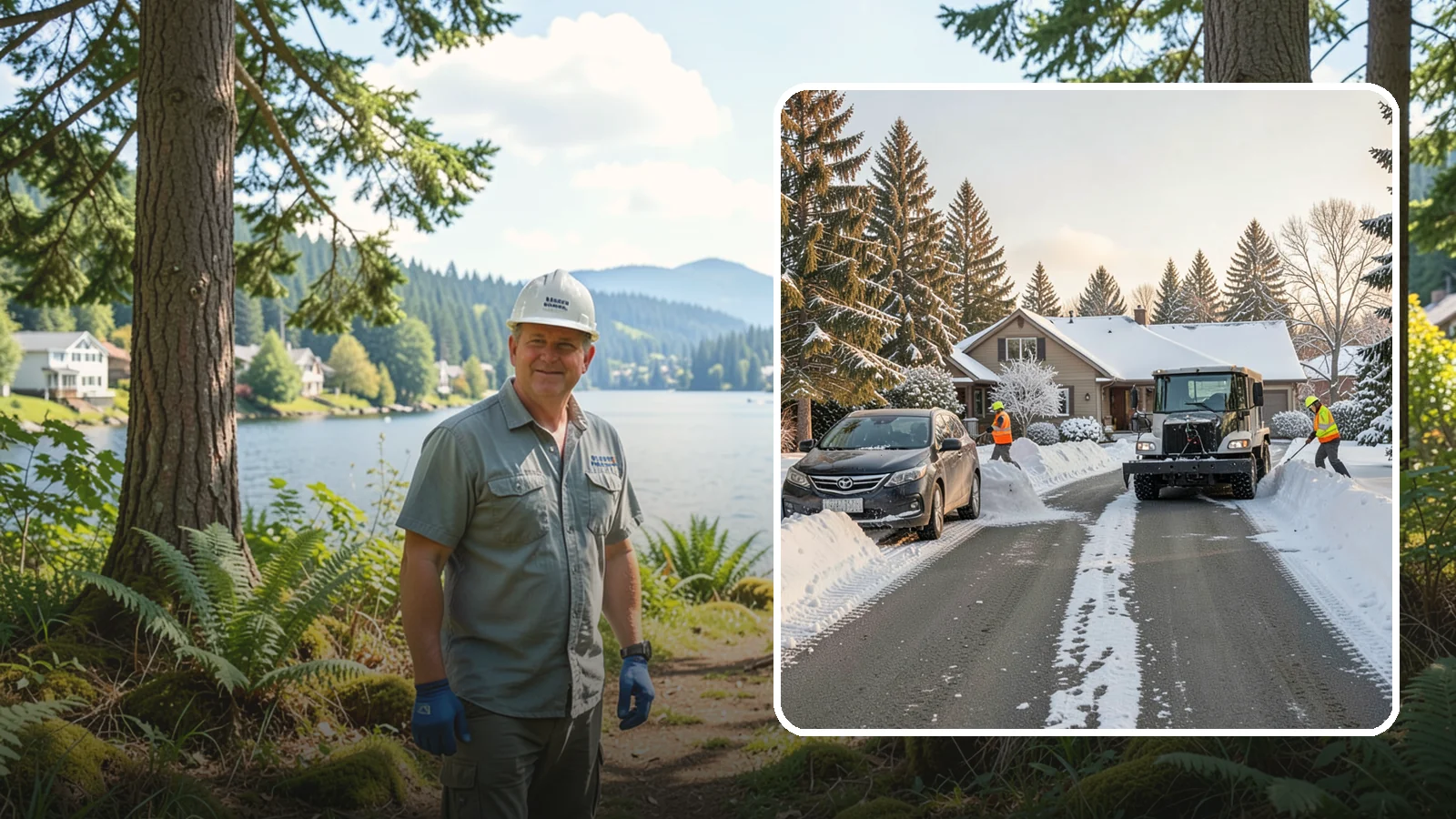Single-Car Driveway Snow Removal in Milton, King County, WA - We clear compact single-car driveways quickly so you can get out the door on a snowy Western Washington morning.