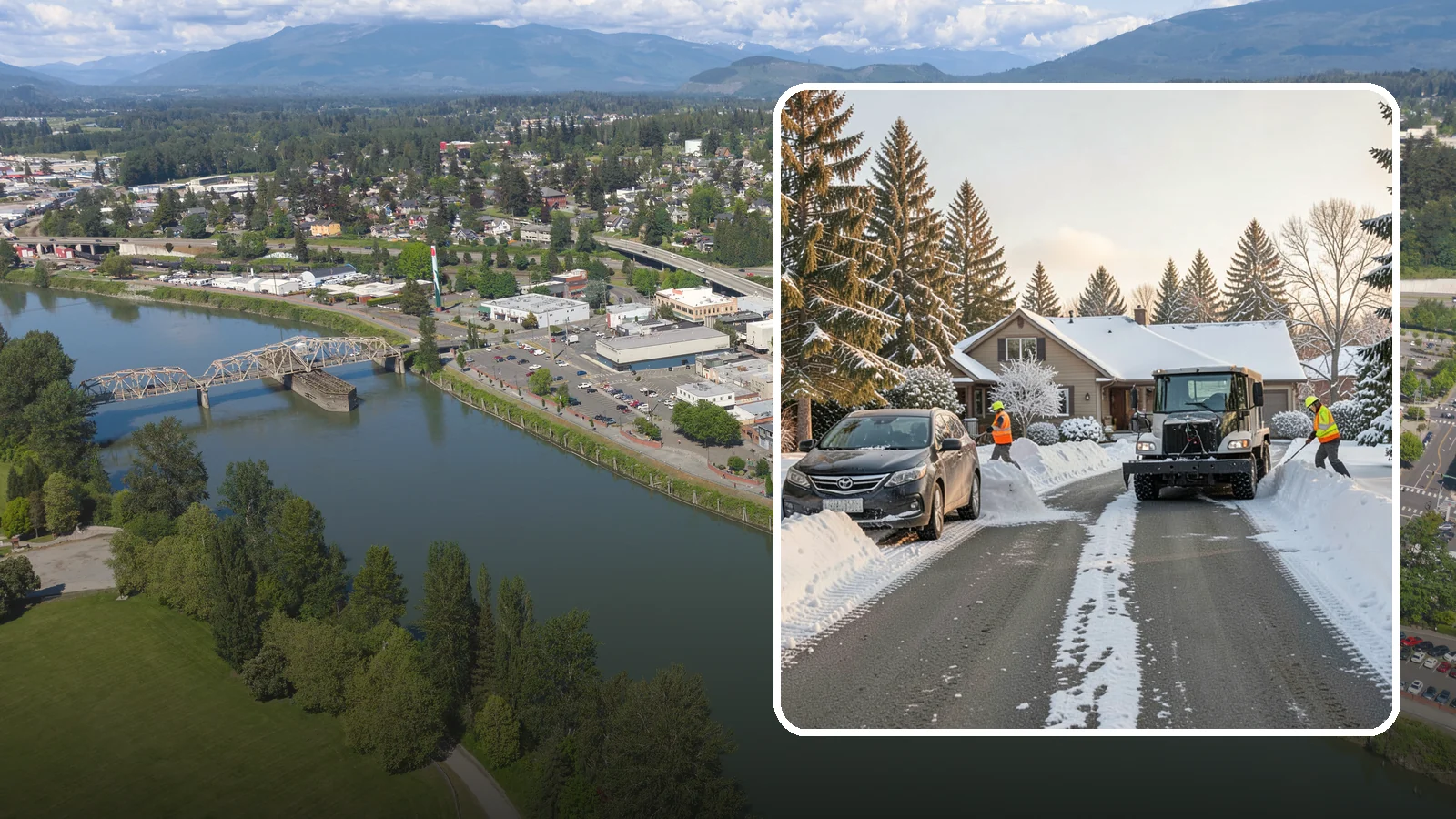 Single-Car Driveway Snow Removal in Mount Vernon, Skagit County, WA - We clear compact single-car driveways quickly so you can get out the door on a snowy Western Washington morning.