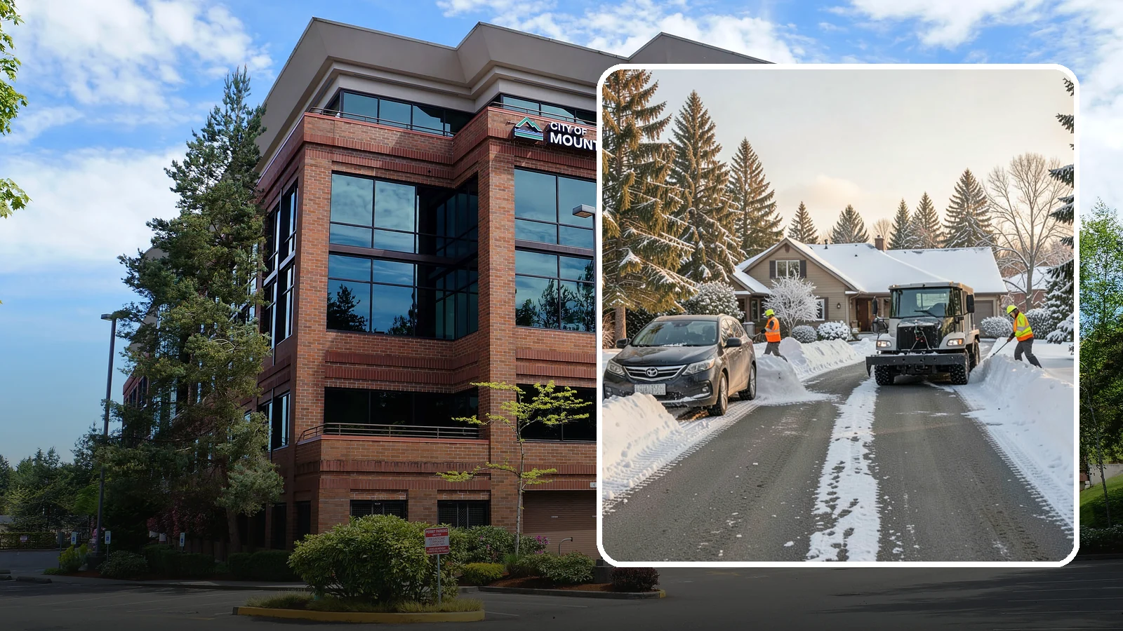 Single-Car Driveway Snow Removal in Mountlake Terrace, Snohomish County, WA - We clear compact single-car driveways quickly so you can get out the door on a snowy Western Washington morning.