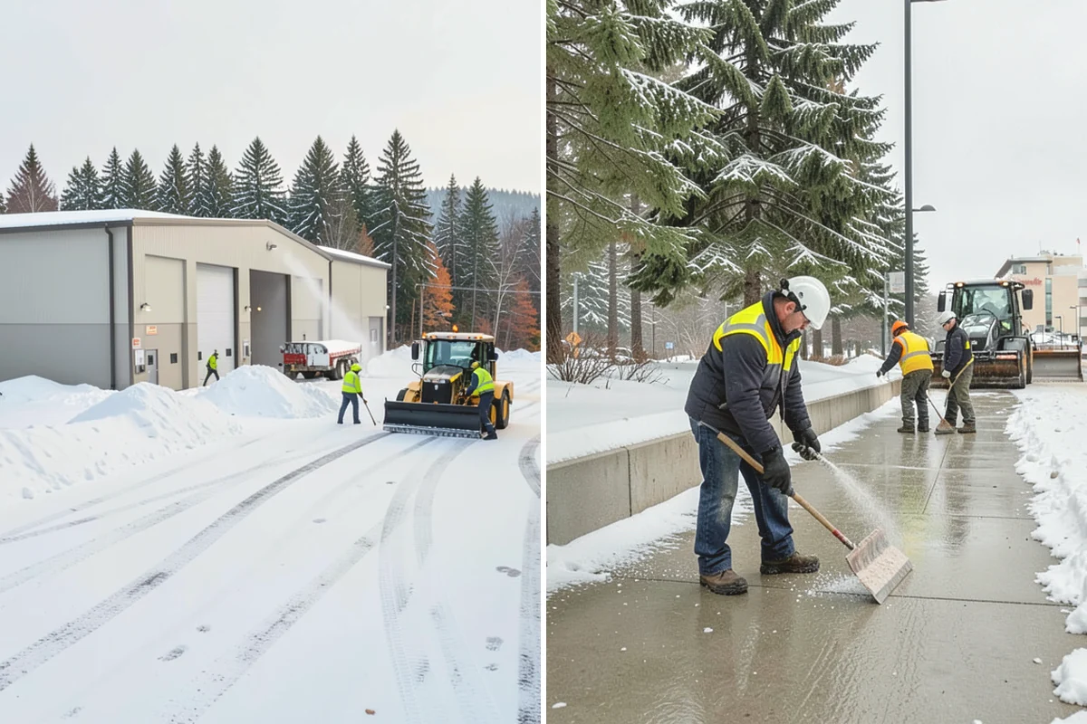Single-Car Driveway Snow Removal in Mountlake Terrace, Snohomish County, WA - We clear the driveway to the pavement