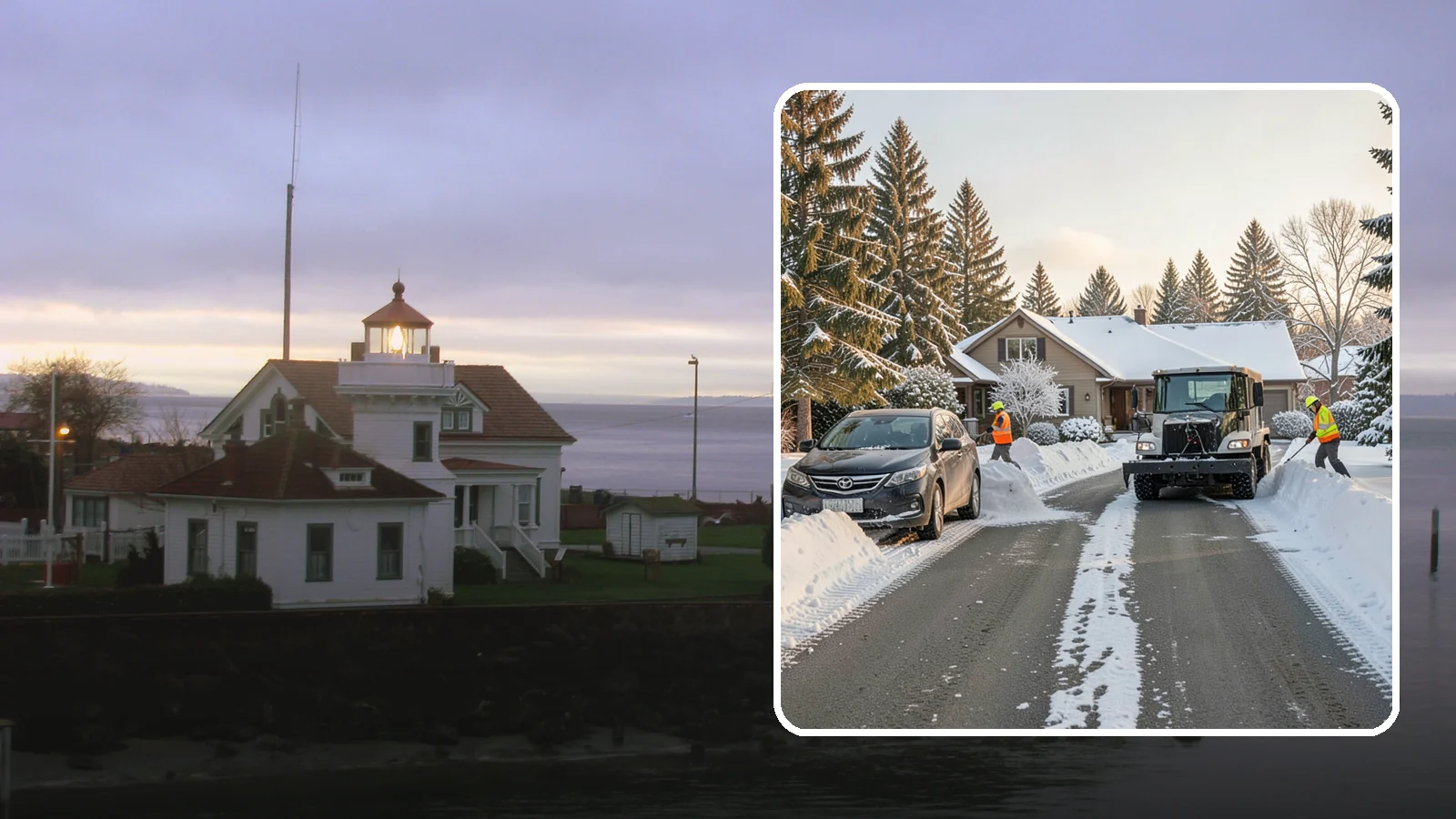 Single-Car Driveway Snow Removal in Mukilteo, Snohomish County, WA - We clear compact single-car driveways quickly so you can get out the door on a snowy Western Washington morning.