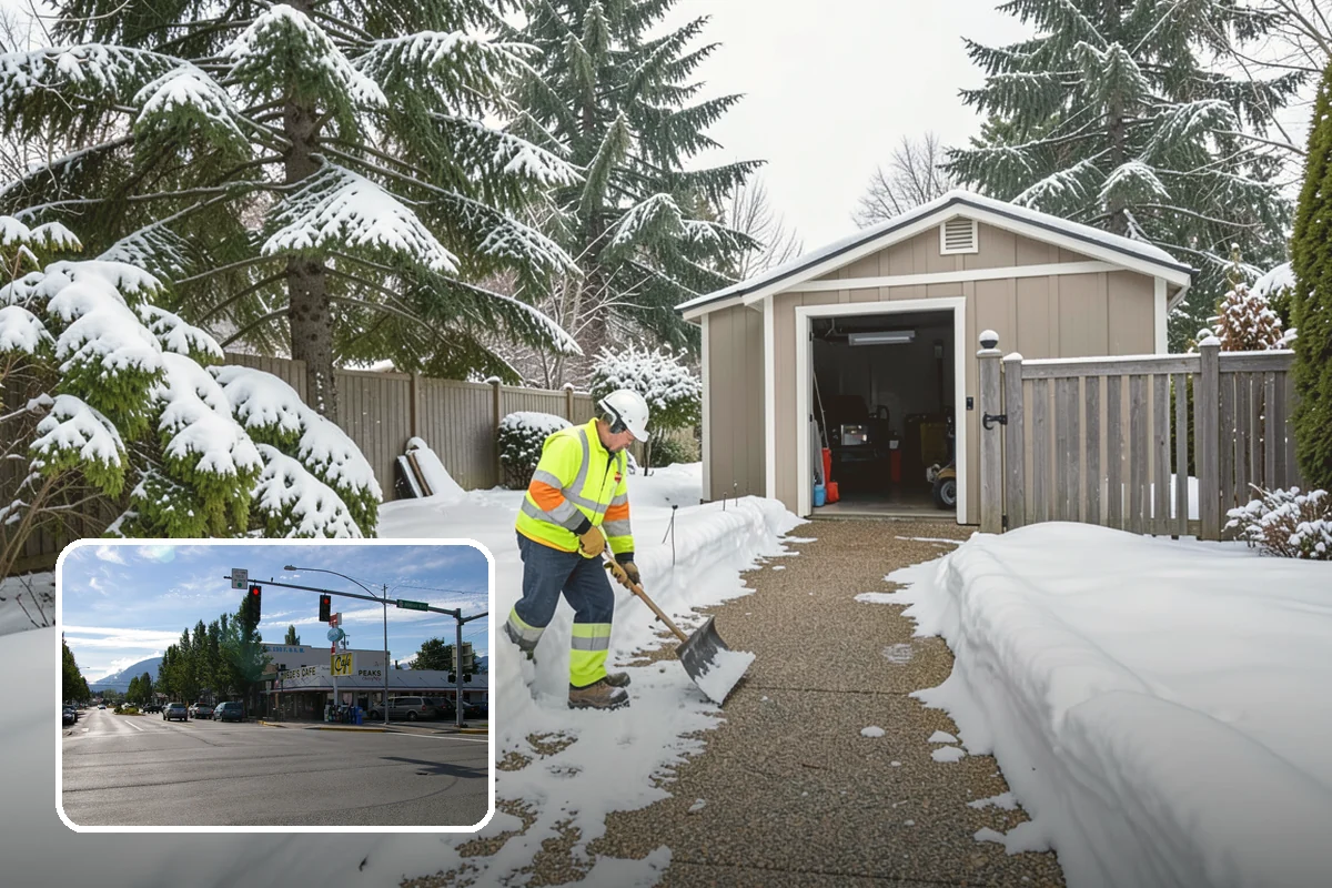 Single-Car Driveway Snow Removal in North Bend, King County, WA - Fast clearing for compact driveways