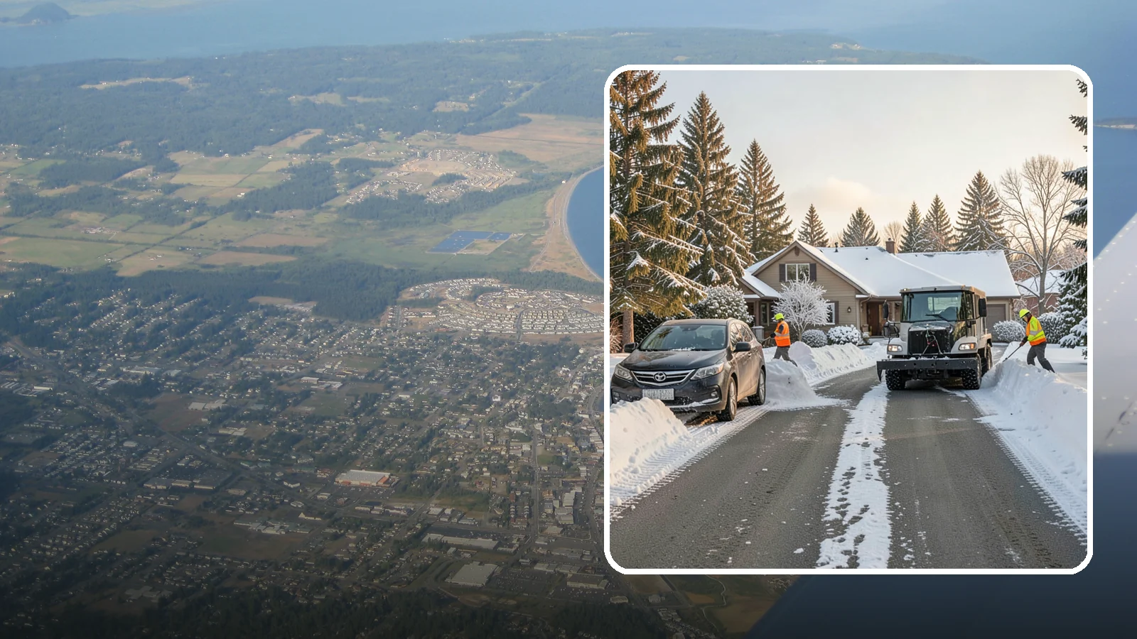 Single-Car Driveway Snow Removal in Oak Harbor, Island County, WA - We clear compact single-car driveways quickly so you can get out the door on a snowy Western Washington morning.
