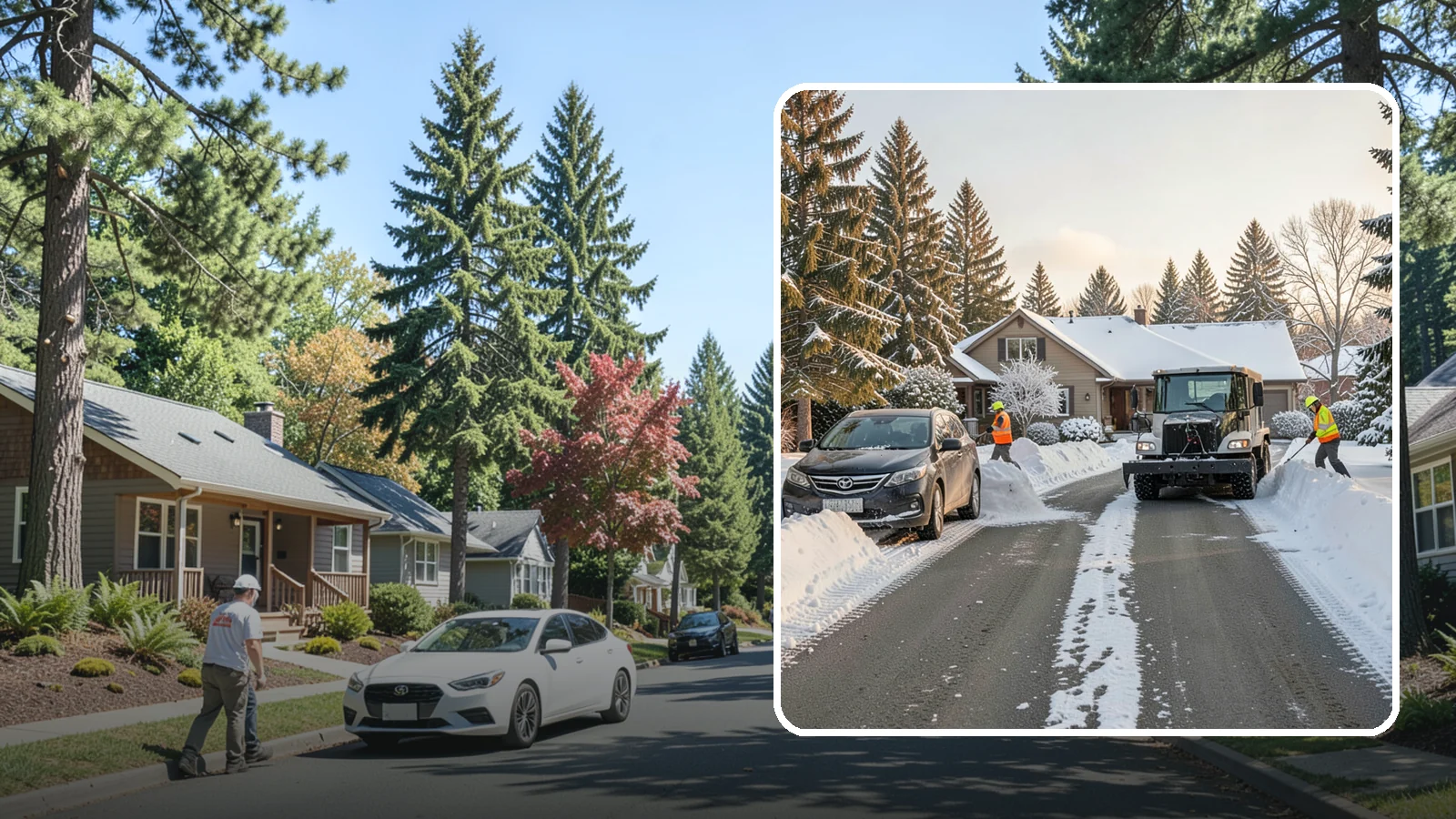 Single-Car Driveway Snow Removal in Orting, Pierce County, WA - We clear compact single-car driveways quickly so you can get out the door on a snowy Western Washington morning.