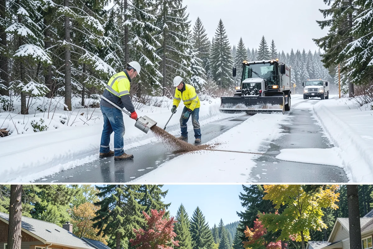 Single-Car Driveway Snow Removal in Orting, Pierce County, WA - Single-car driveway service is in highest demand during lowland snow events from December to February.