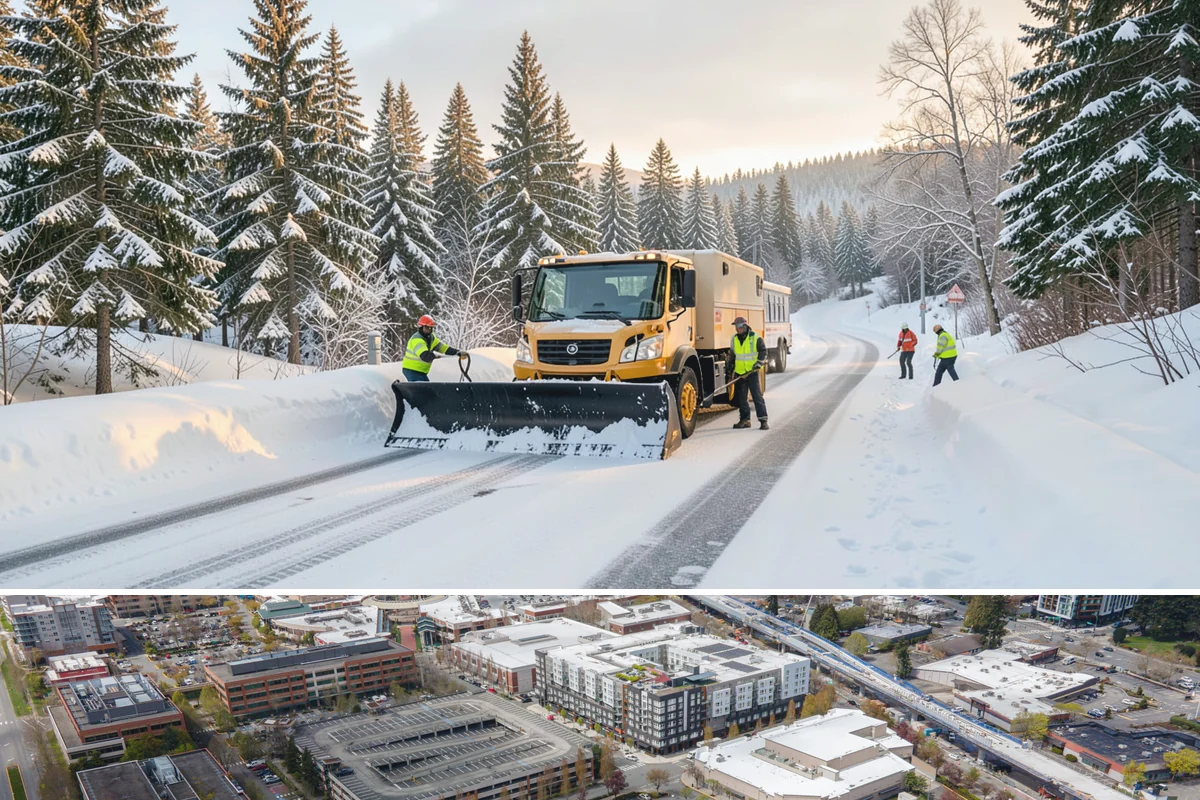 Single-Car Driveway Snow Removal in Redmond, King County, WA - Single-car driveway service is in highest demand during lowland snow events from December to February.