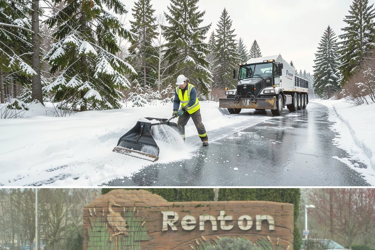 Single-Car Driveway Snow Removal in Renton, King County, WA - Single-car driveway service is in highest demand during lowland snow events from December to February.