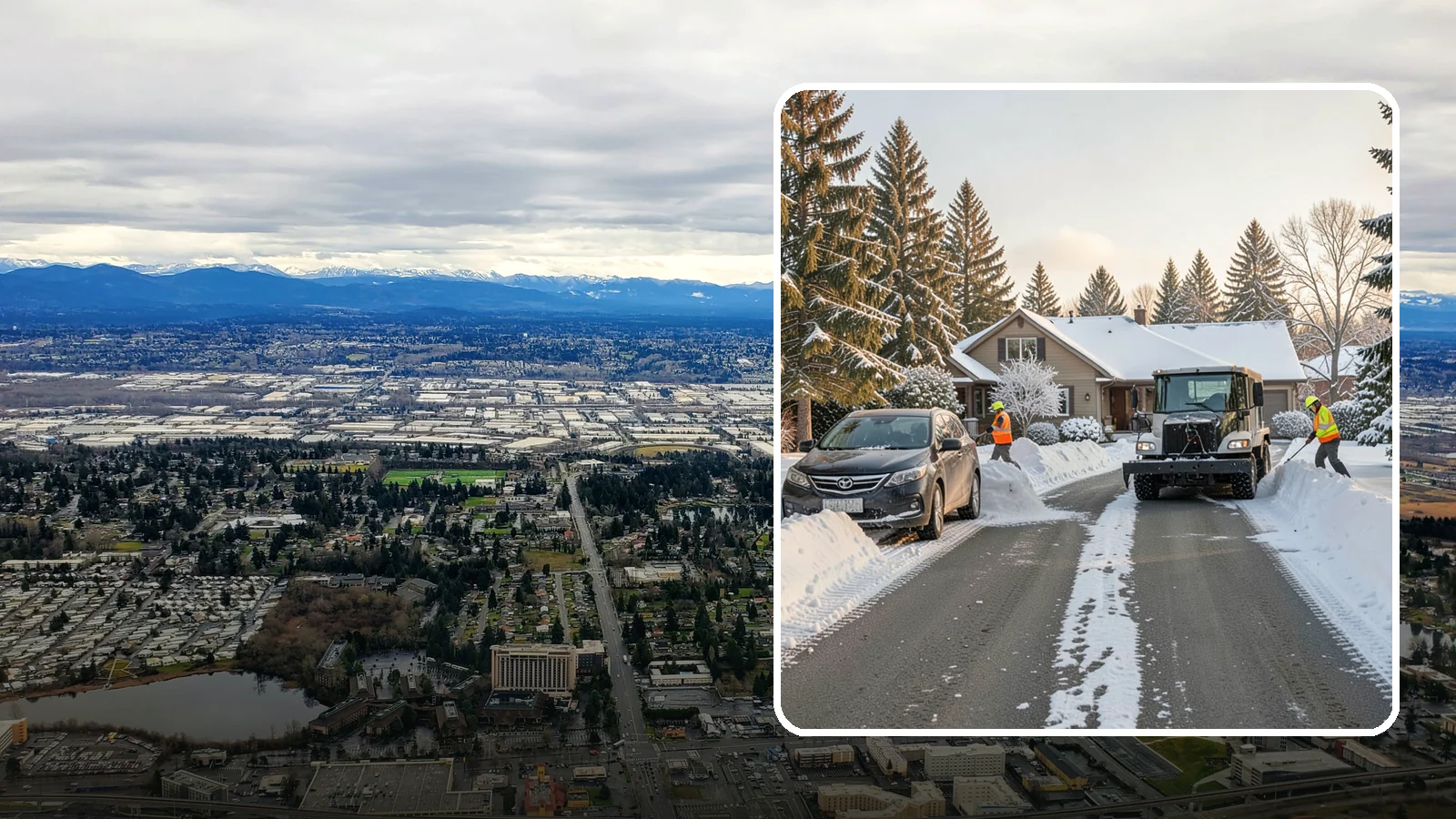 Single-Car Driveway Snow Removal in SeaTac, King County, WA - We clear compact single-car driveways quickly so you can get out the door on a snowy Western Washington morning.