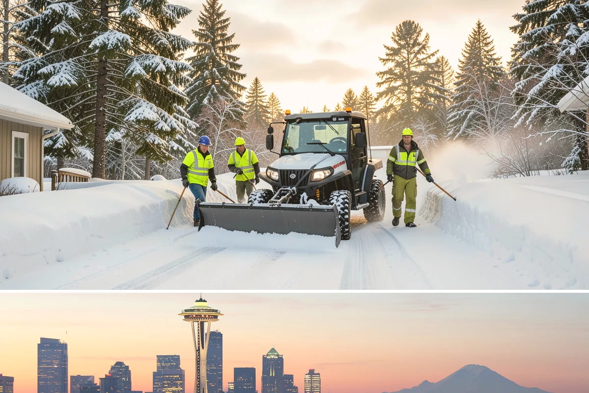 Single-Car Driveway Snow Removal in Seattle, King County, WA - Single-car driveway service is in highest demand during lowland snow events from December to February.