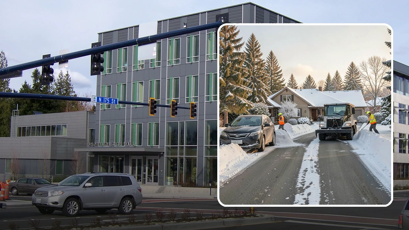 Single-Car Driveway Snow Removal in Shoreline, King County, WA - We clear compact single-car driveways quickly so you can get out the door on a snowy Western Washington morning.