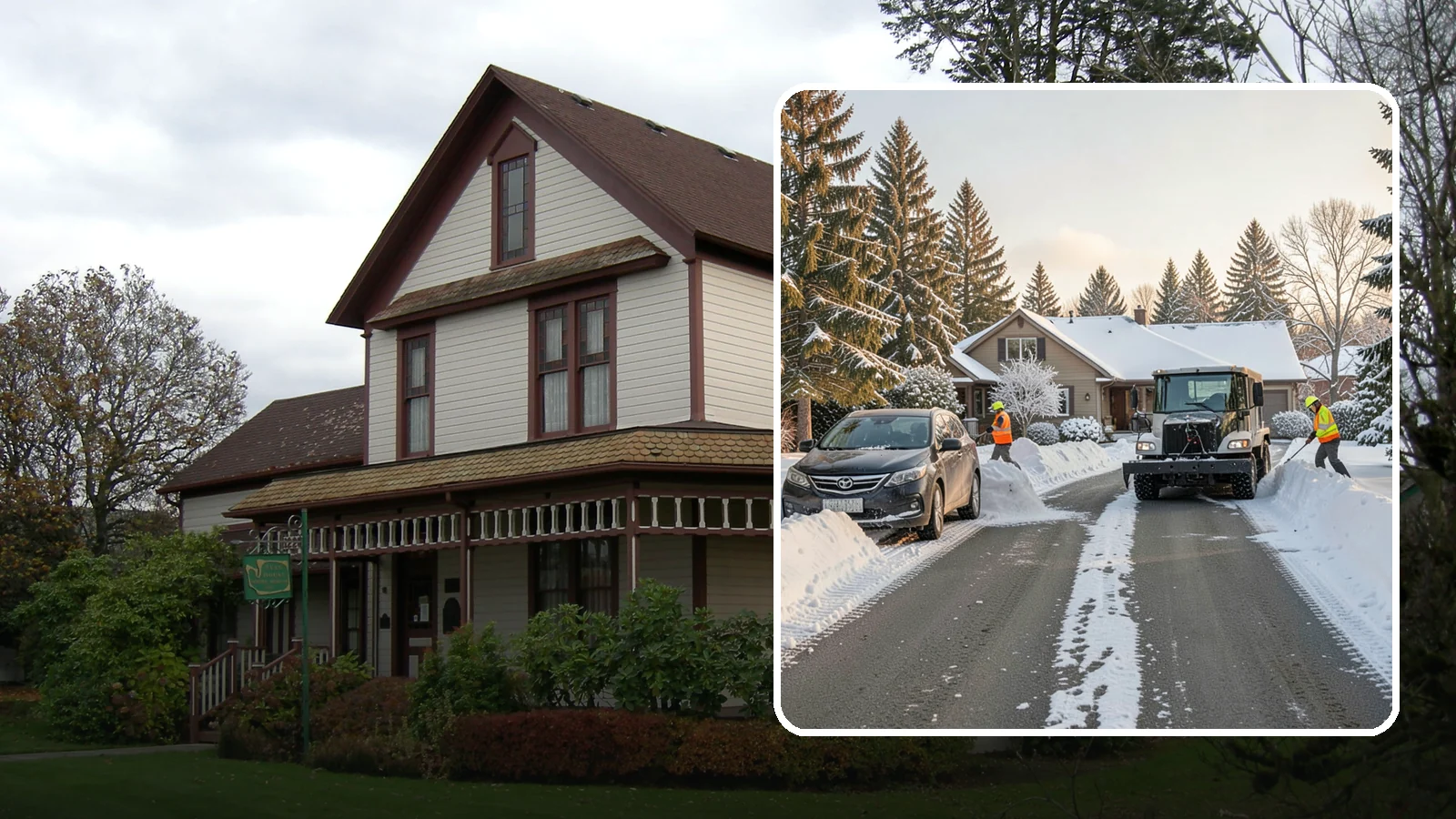 Single-Car Driveway Snow Removal in Sumner, Pierce County, WA - We clear compact single-car driveways quickly so you can get out the door on a snowy Western Washington morning.
