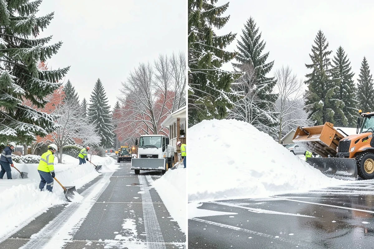 Single-Car Driveway Snow Removal in University Place, Pierce County, WA - We clear the driveway to the pavement