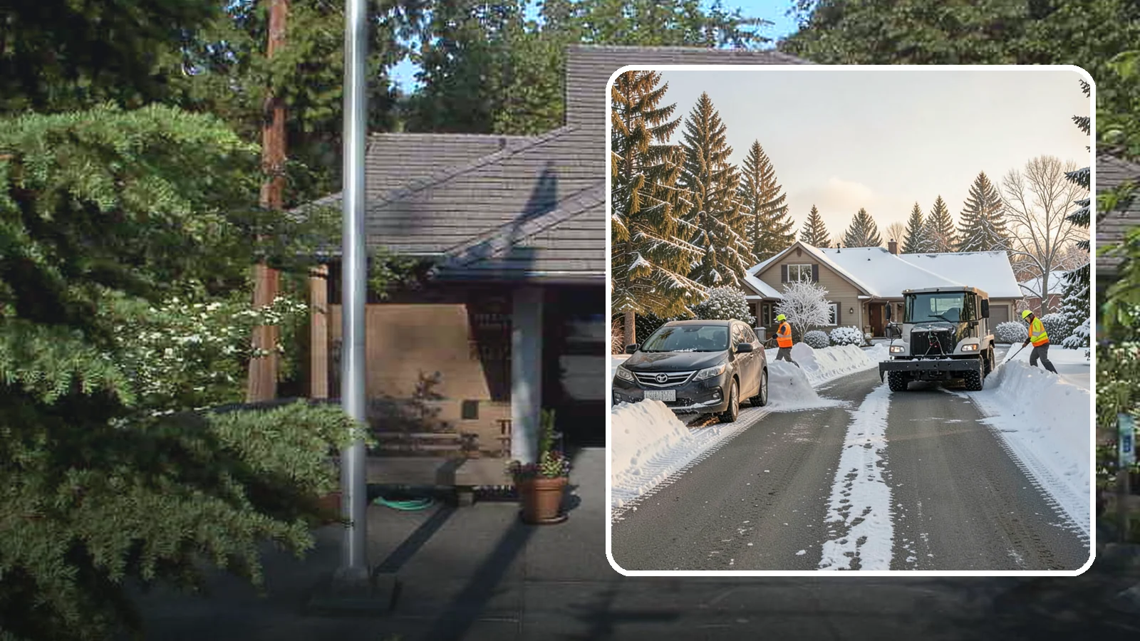 Single-Car Driveway Snow Removal in Yarrow Point, King County, WA - We clear compact single-car driveways quickly so you can get out the door on a snowy Western Washington morning.