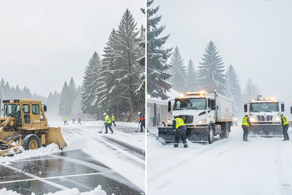 Skid Steer Snow Removal in Anacortes, Skagit County, WA - Plan clearing routes and pile locations
