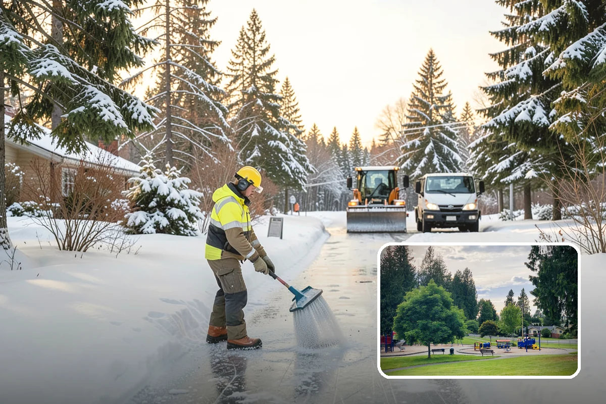 Skid Steer Snow Removal in Bonney Lake, Pierce County, WA - High-capacity clearing of commercial lots