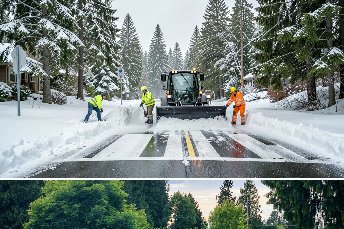 Skid Steer Snow Removal in Bonney Lake, Pierce County, WA - Skid steer service is heaviest during commercial snow events from December to February.