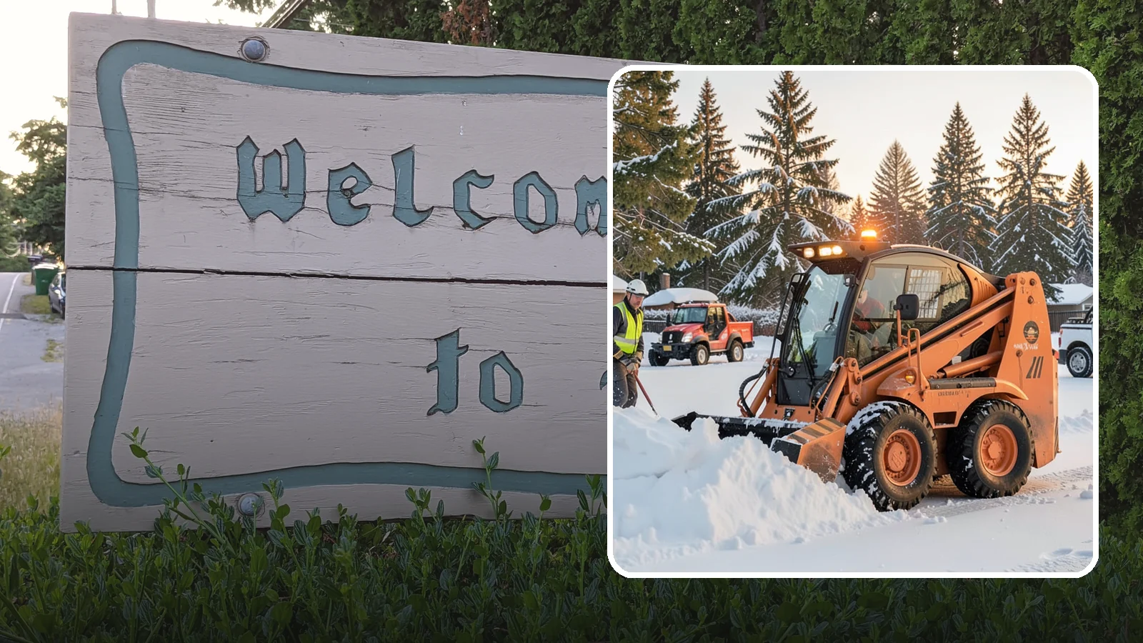 Skid Steer Snow Removal in Brier, Snohomish County, WA - Our skid steers with pushers and buckets clear and stack snow efficiently on commercial lots and larger sites.