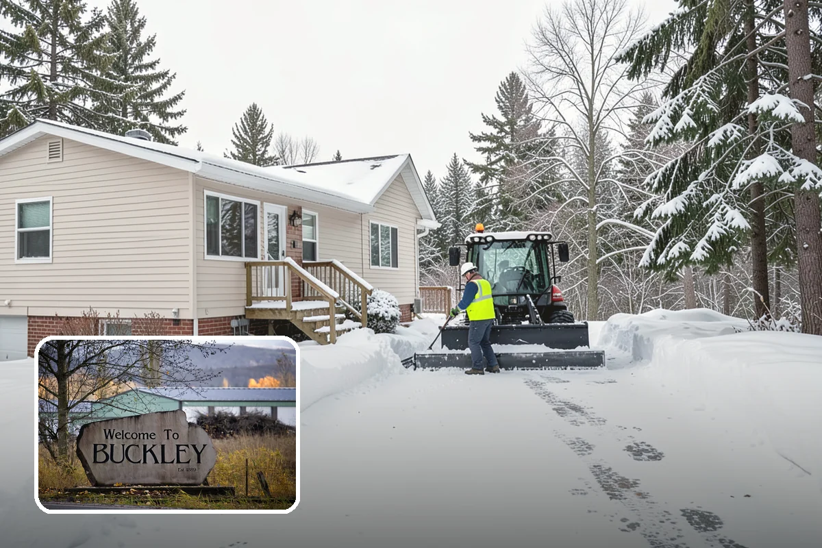Skid Steer Snow Removal in Buckley, Pierce County, WA - High-capacity clearing of commercial lots