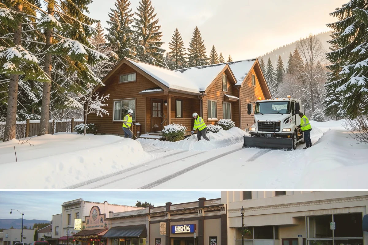 Skid Steer Snow Removal in Burlington, Skagit County, WA - Skid steer service is heaviest during commercial snow events from December to February.