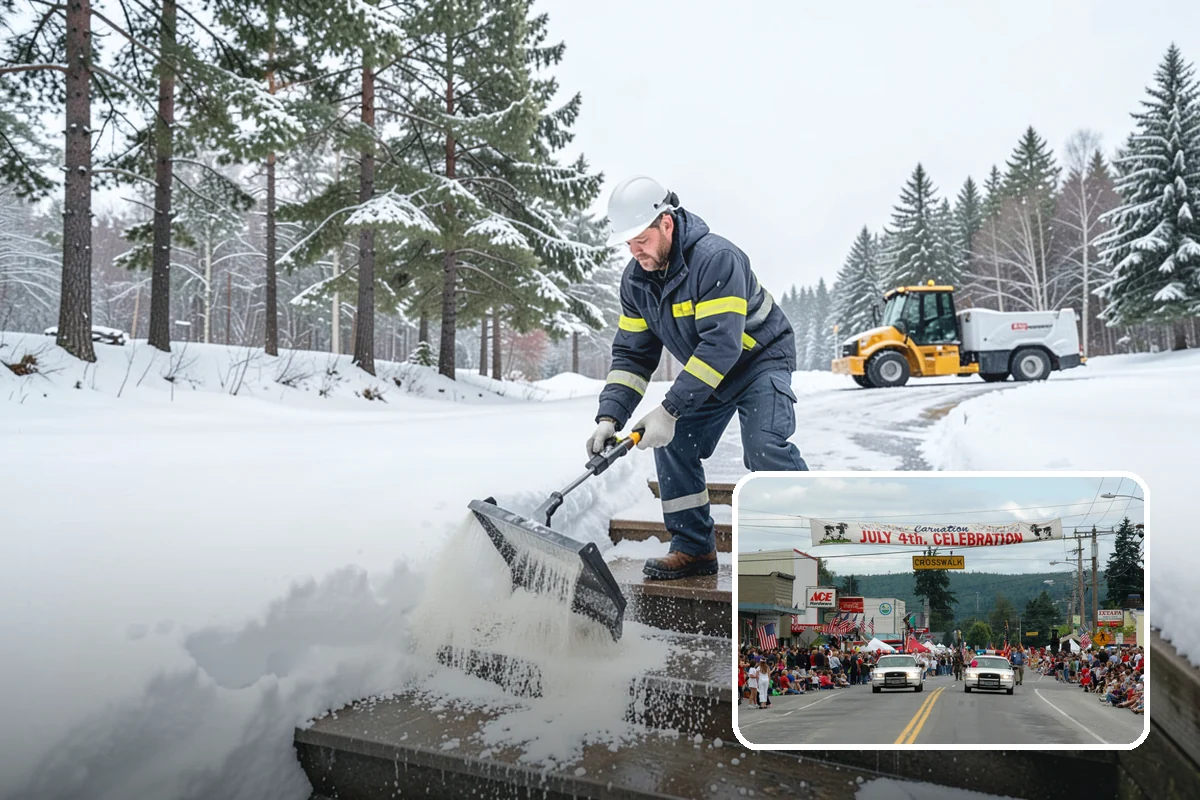 Skid Steer Snow Removal in Carnation, King County, WA - High-capacity clearing of commercial lots
