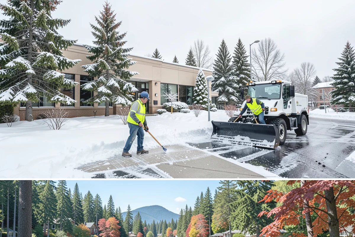 Skid Steer Snow Removal in Covington, King County, WA - Skid steer service is heaviest during commercial snow events from December to February.