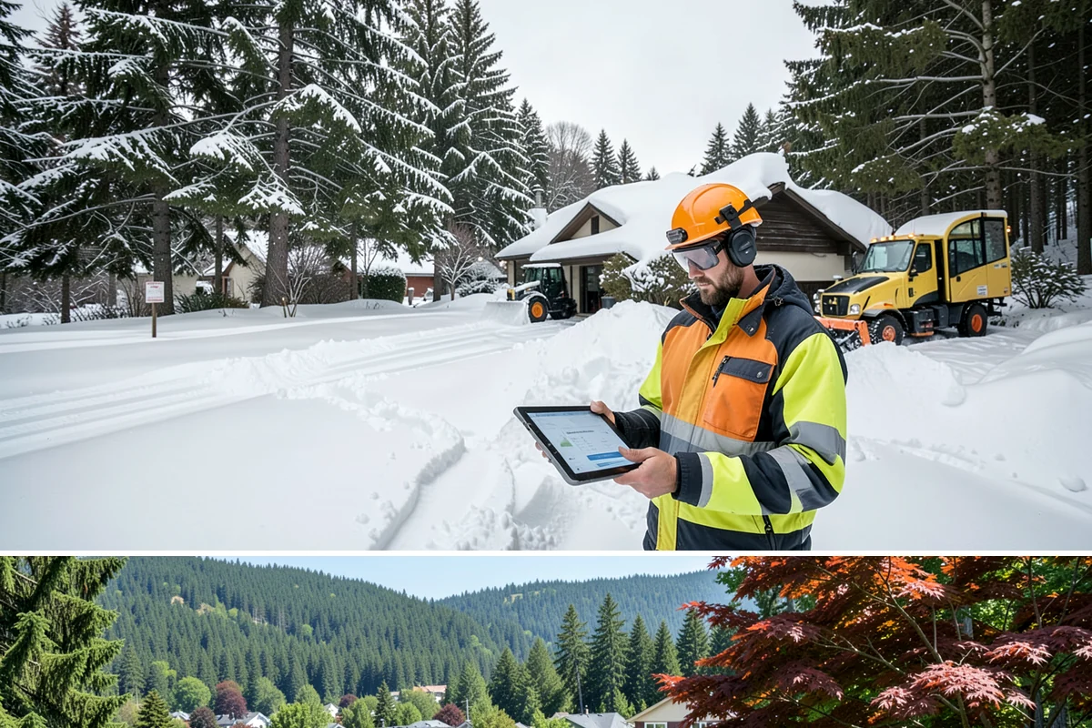 Skid Steer Snow Removal in Index, Snohomish County, WA - Skid steer service is heaviest during commercial snow events from December to February.