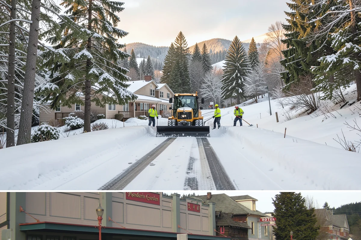 Skid Steer Snow Removal in Issaquah, King County, WA - Skid steer service is heaviest during commercial snow events from December to February.
