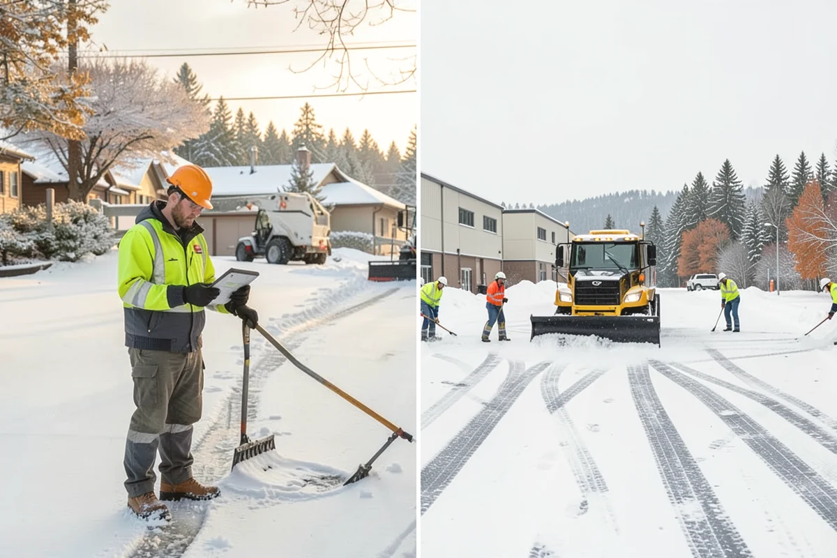 Skid Steer Snow Removal in La Conner, Skagit County, WA - Plan clearing routes and pile locations