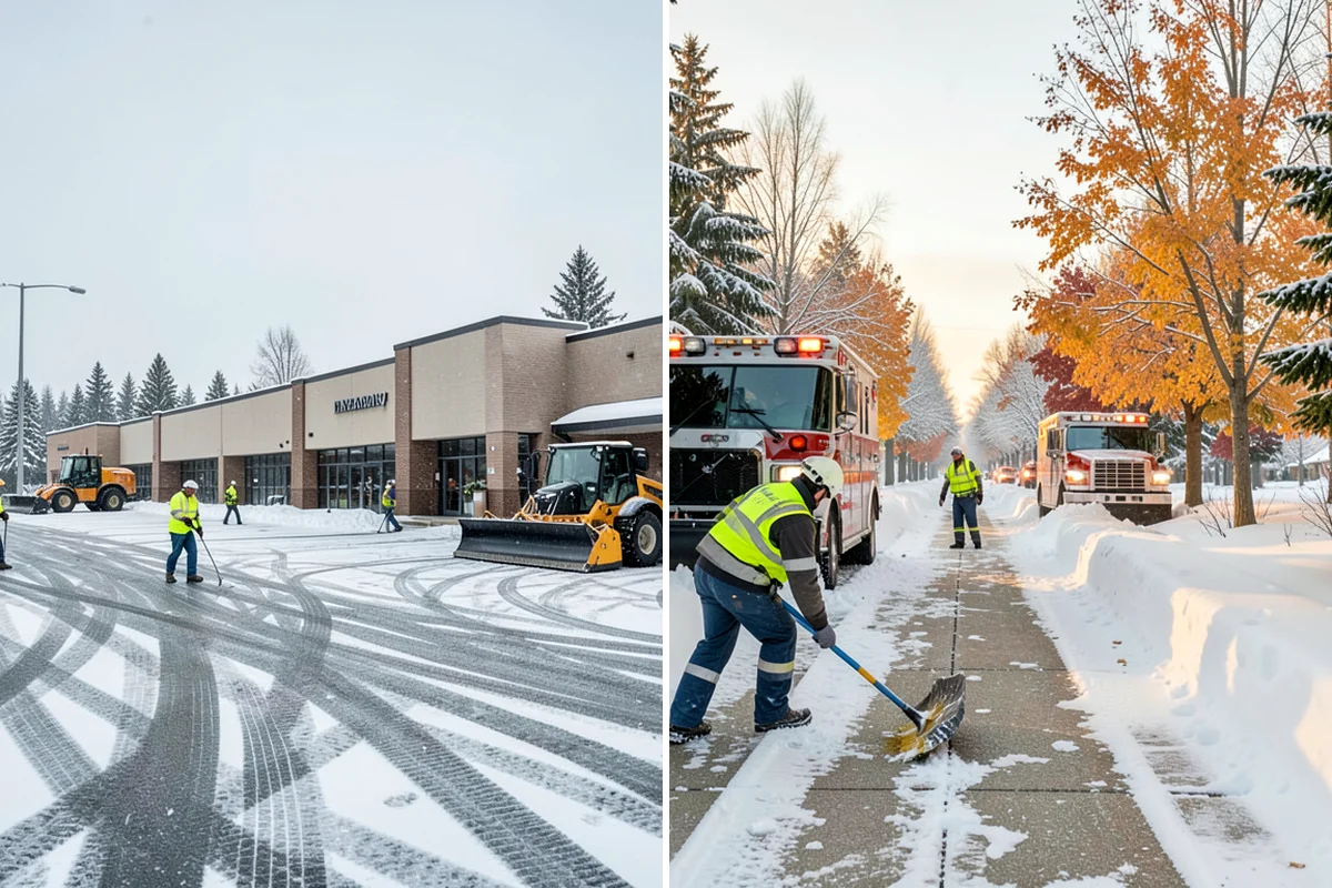 Skid Steer Snow Removal in Lake Forest Park, King County, WA - Plan clearing routes and pile locations