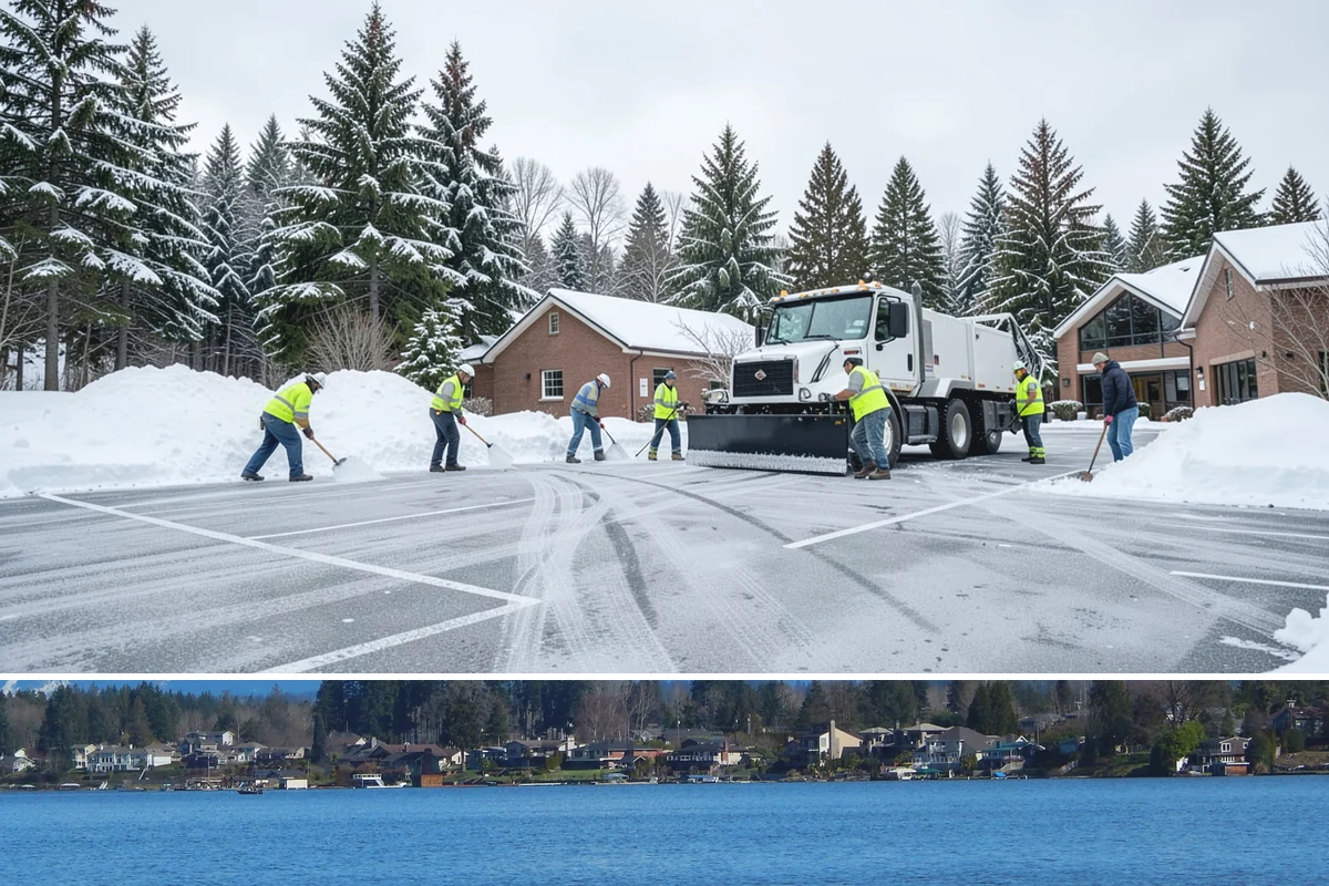 Skid Steer Snow Removal in Lake Stevens, Snohomish County, WA - Skid steer service is heaviest during commercial snow events from December to February.