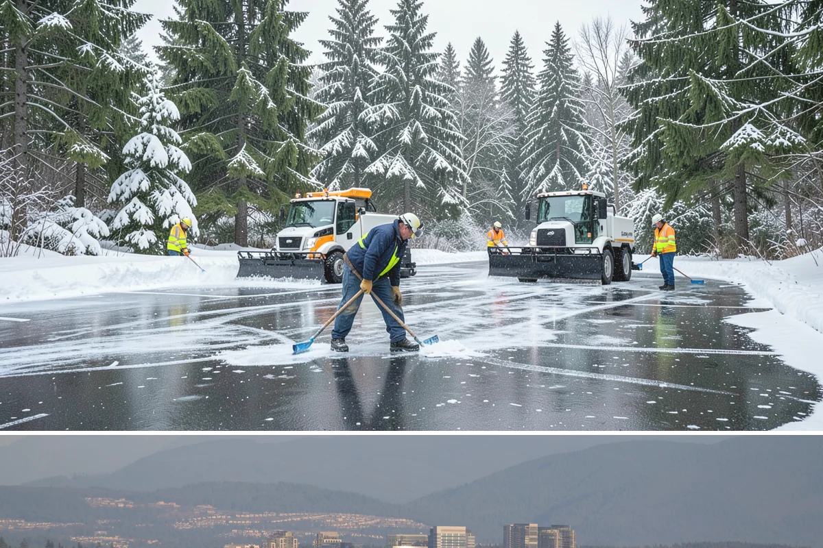 Skid Steer Snow Removal in Medina, King County, WA - Skid steer service is heaviest during commercial snow events from December to February.