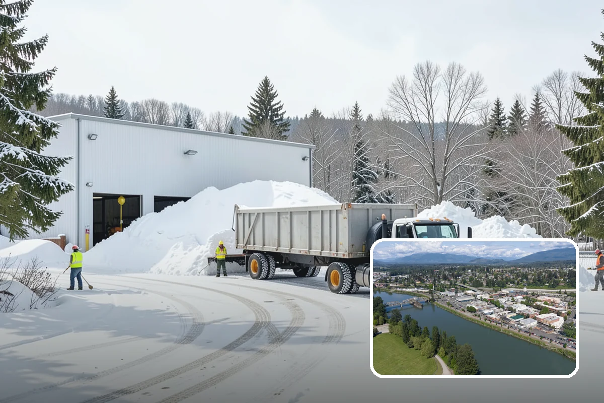 Skid Steer Snow Removal in Mount Vernon, Skagit County, WA - High-capacity clearing of commercial lots