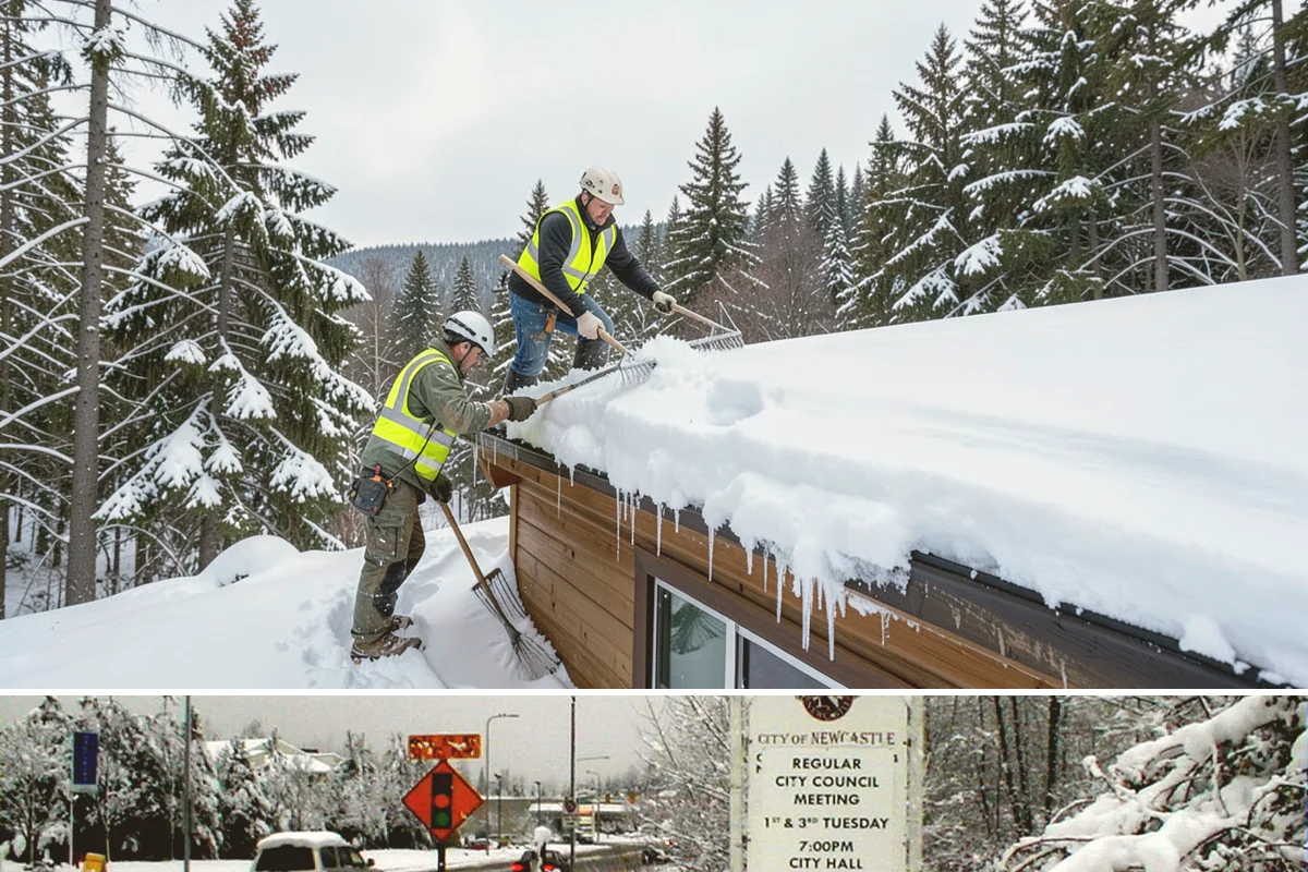 Skid Steer Snow Removal in Newcastle, King County, WA - Skid steer service is heaviest during commercial snow events from December to February.