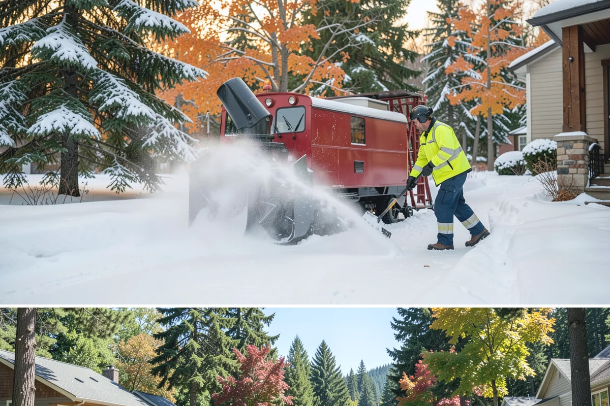 Skid Steer Snow Removal in Orting, Pierce County, WA - Skid steer service is heaviest during commercial snow events from December to February.