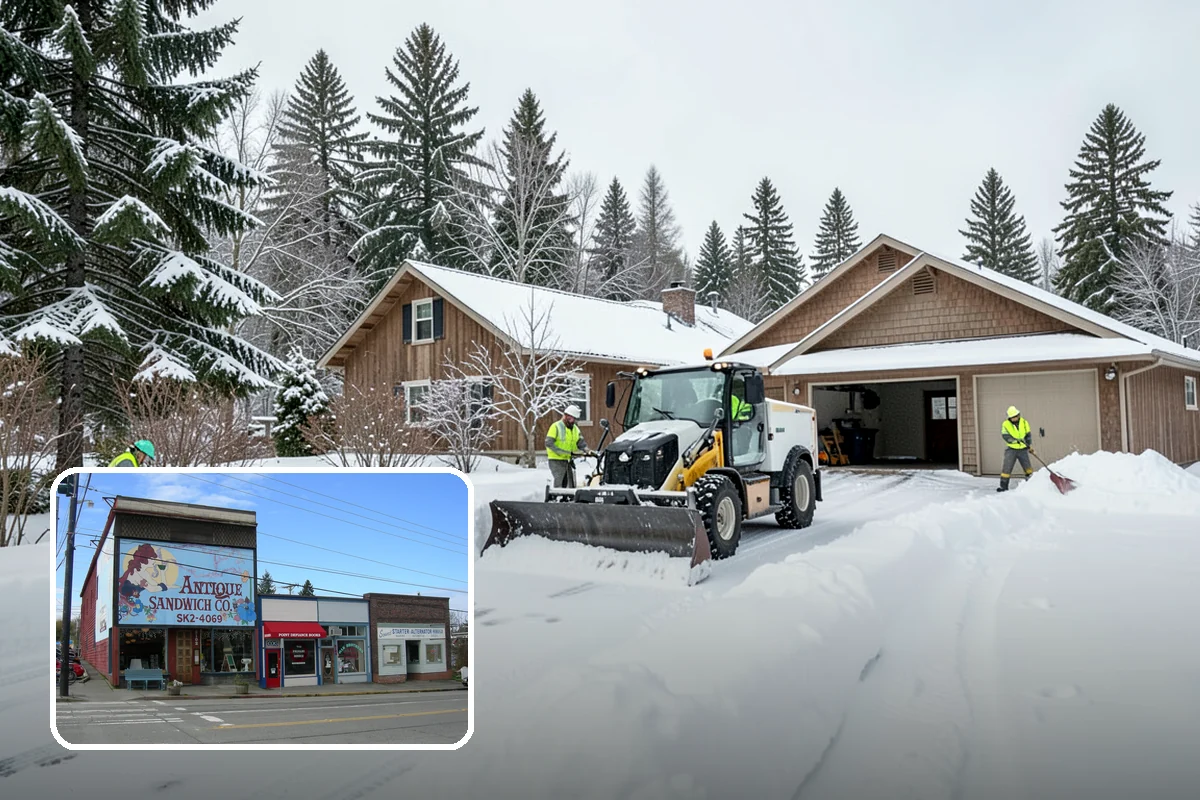 Skid Steer Snow Removal in Ruston, Pierce County, WA - High-capacity clearing of commercial lots