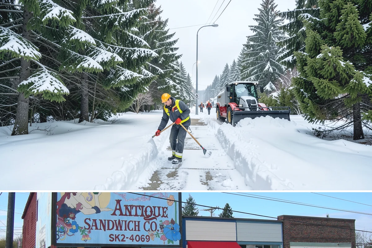 Skid Steer Snow Removal in Ruston, Pierce County, WA - Skid steer service is heaviest during commercial snow events from December to February.