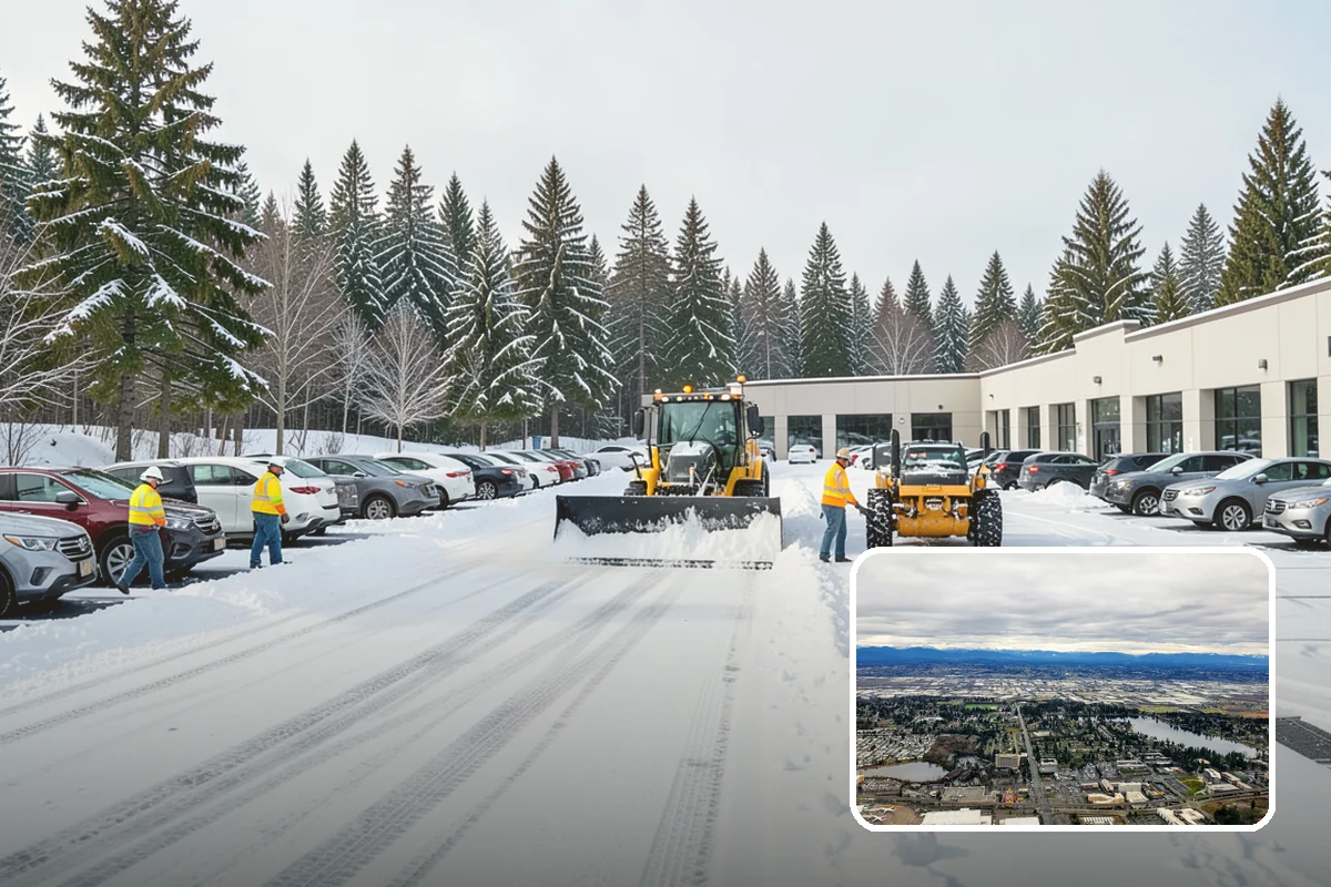Skid Steer Snow Removal in SeaTac, King County, WA - High-capacity clearing of commercial lots
