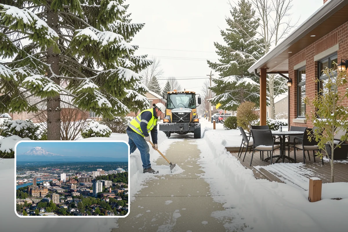 Skid Steer Snow Removal in Tacoma, Pierce County, WA - High-capacity clearing of commercial lots