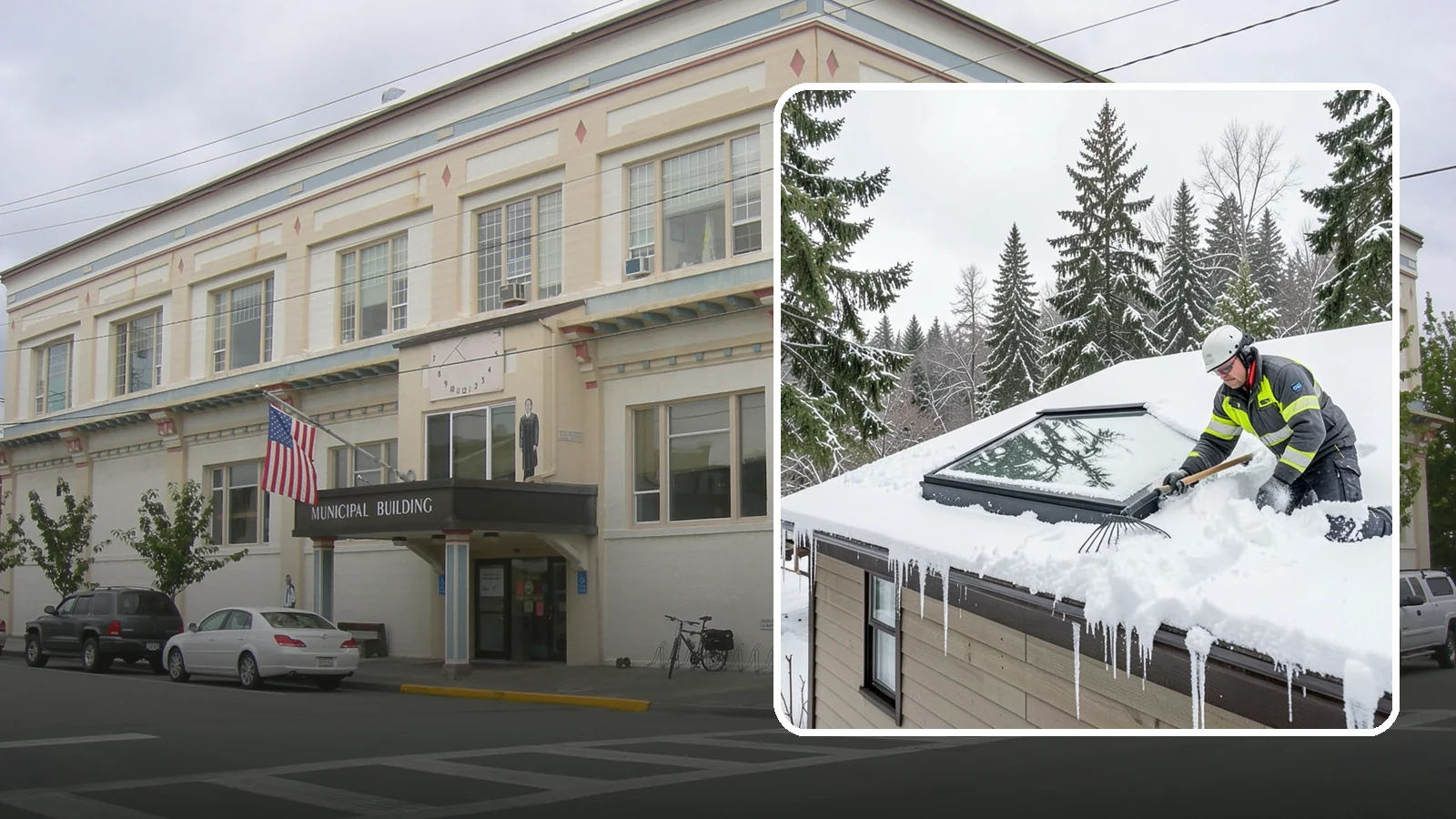 Skylight Snow Removal in Anacortes, Skagit County, WA - We carefully remove snow from and around skylights to protect the glazing and prevent leaks.