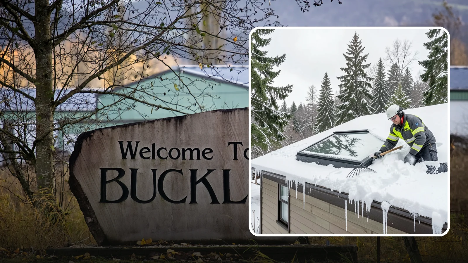 Skylight Snow Removal in Buckley, Pierce County, WA - We carefully remove snow from and around skylights to protect the glazing and prevent leaks.